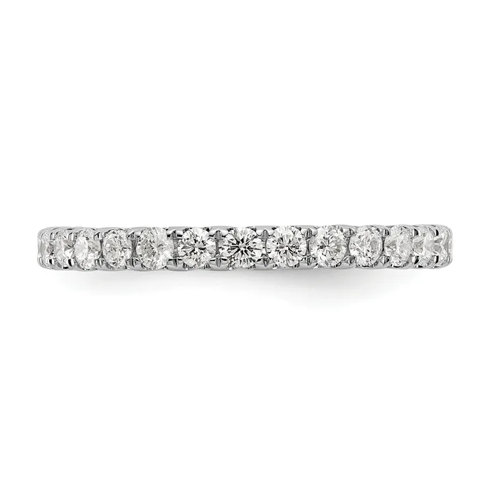 Rings Solid Real 14k White Gold Polished U Shared Prong 1ct CZ Eternity Wedding Band Ring Goldia