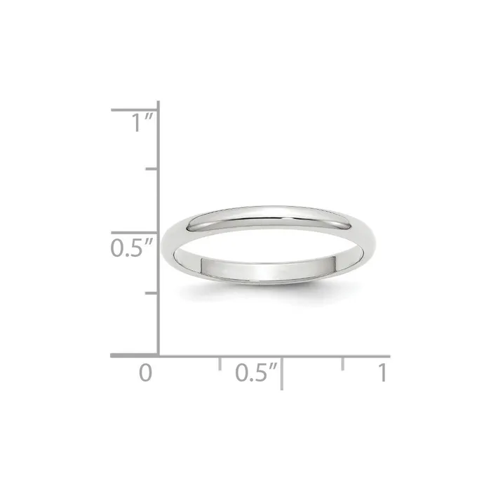 Solid 10K White Gold 25mm Half Round MensWomens Wedding Band Ring Size 13 Goldia Rings Solid 10K White Gold 25mm Half Round MensWomens Wedding Band Ring Size 13 Goldia Rings