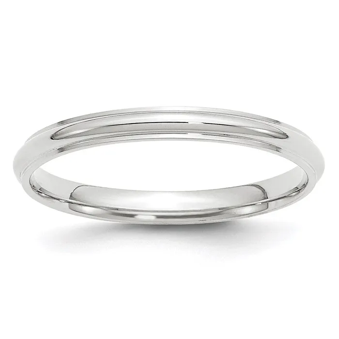 Solid 10K White Gold 25mm Half Round with Edge MensWomens Wedding Band Ring Size 5 Goldia Rings Solid 10K White Gold 25mm Half Round with Edge MensWomens Wedding Band Ring Size 5 Goldia Rings