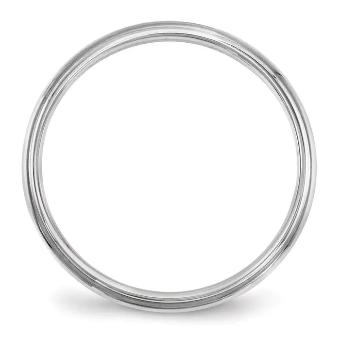 Solid 10K White Gold 25mm Half Round with Edge MensWomens Wedding Band Ring Size 5 Goldia Rings