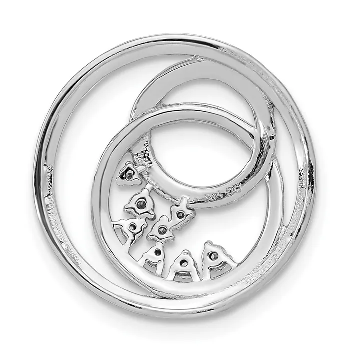 Solid 14k Twotone Polished Simulated CZ Circle Cluster Chain Slide Goldia Rings