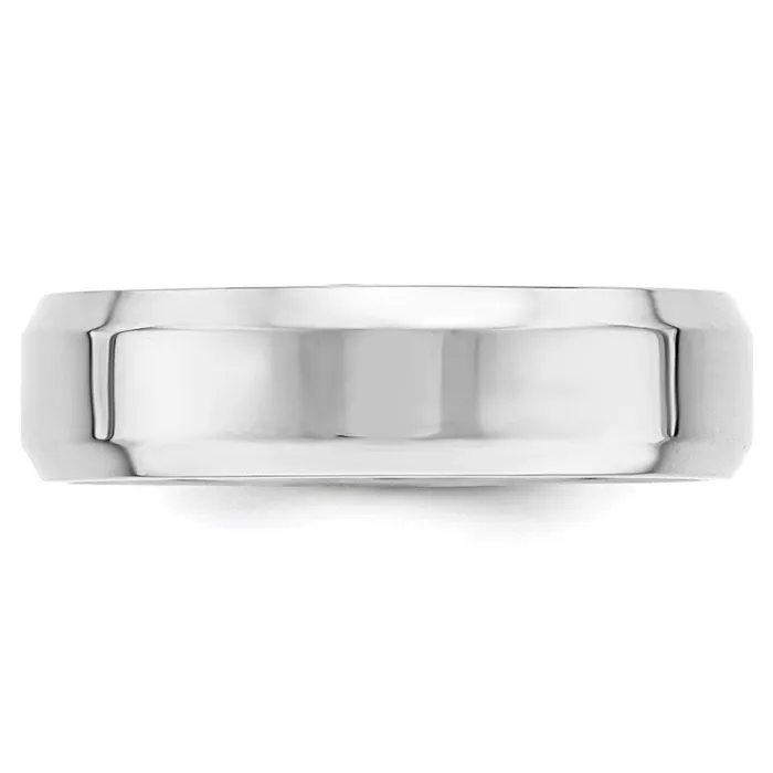 Solid 14K White Gold 6mm Bevel Edge Comfort Fit MensWomens Wedding Band Ring Size 135 Goldia Rings Solid 14K White Gold 6mm Bevel Edge Comfort Fit MensWomens Wedding Band Ring Size 135 Goldia Rings