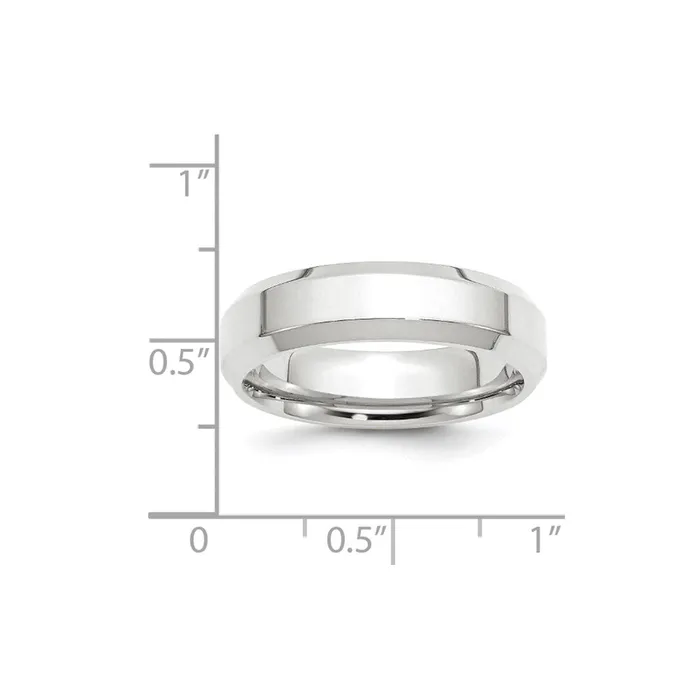 Solid 14K White Gold 6mm Bevel Edge Comfort Fit MensWomens Wedding Band Ring Size 135 Goldia Rings Solid 14K White Gold 6mm Bevel Edge Comfort Fit MensWomens Wedding Band Ring Size 135 Goldia Rings