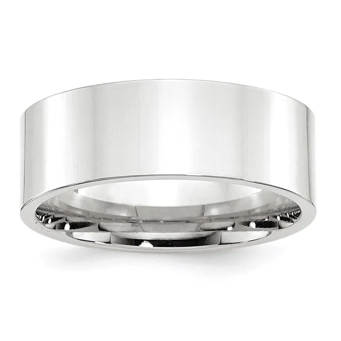 Solid 14K White Gold 8mm Standard Flat Comfort Fit MensWomens Wedding Band Ring Size 115 Goldia Rings Solid 14K White Gold 8mm Standard Flat Comfort Fit MensWomens Wedding Band Ring Size 115 Goldia Rings