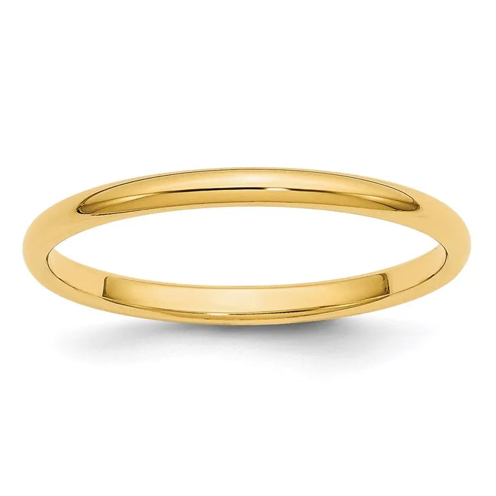 Solid 14K Yellow Gold 2mm HalfRound Wedding MensWomens Wedding Band Ring Size 4 Goldia Rings Solid 14K Yellow Gold 2mm HalfRound Wedding MensWomens Wedding Band Ring Size 4 Goldia Rings