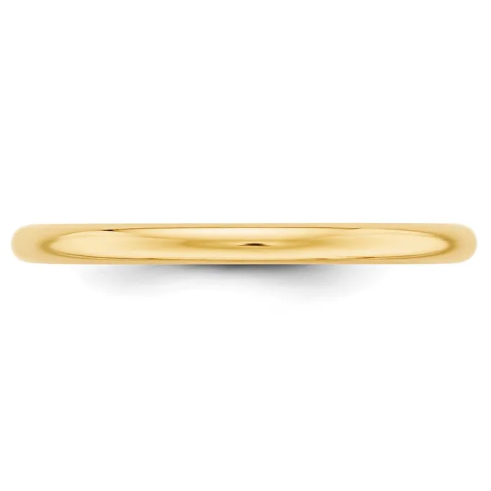 Solid 14K Yellow Gold 2mm HalfRound Wedding MensWomens Wedding Band Ring Size 4 Goldia Rings Solid 14K Yellow Gold 2mm HalfRound Wedding MensWomens Wedding Band Ring Size 4 Goldia Rings