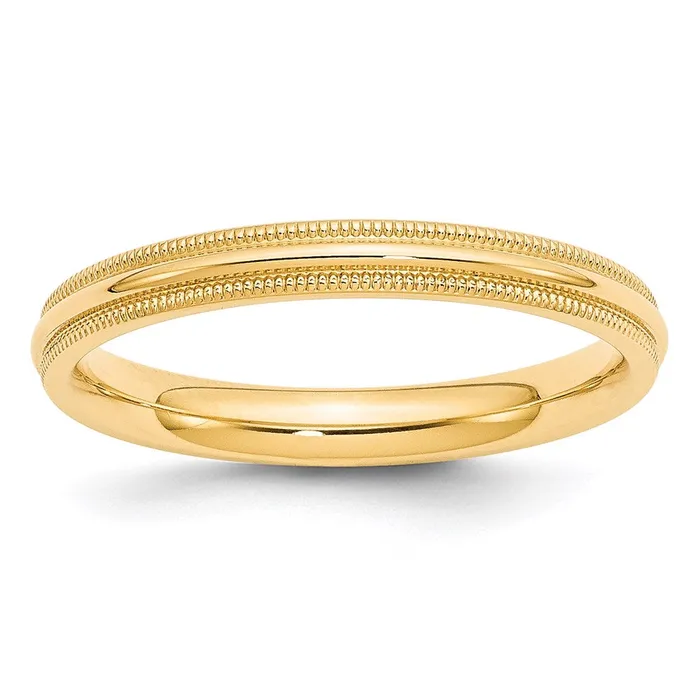 Solid 14K Yellow Gold 3mm Milgrain Comfort Fit MensWomens Wedding Band Ring Size 65 Goldia Rings Solid 14K Yellow Gold 3mm Milgrain Comfort Fit MensWomens Wedding Band Ring Size 65 Goldia Rings