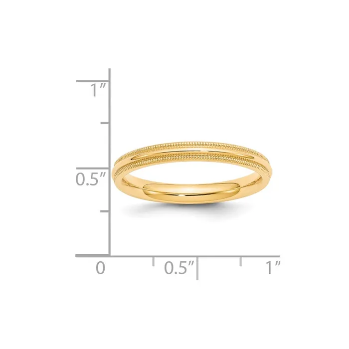 Solid 14K Yellow Gold 3mm Milgrain Comfort Fit MensWomens Wedding Band Ring Size 65 Goldia Rings Solid 14K Yellow Gold 3mm Milgrain Comfort Fit MensWomens Wedding Band Ring Size 65 Goldia Rings