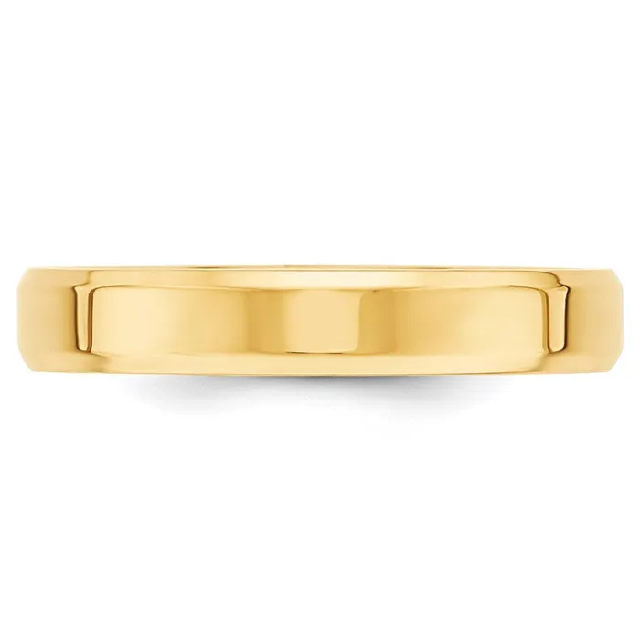 Solid 14K Yellow Gold 4mm Bevel Edge Comfort Fit MensWomens Wedding Band Ring Size 45 Goldia Rings Solid 14K Yellow Gold 4mm Bevel Edge Comfort Fit MensWomens Wedding Band Ring Size 45 Goldia Rings