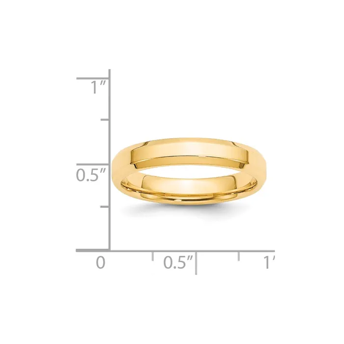 Solid 14K Yellow Gold 4mm Bevel Edge Comfort Fit MensWomens Wedding Band Ring Size 45 Goldia Rings Solid 14K Yellow Gold 4mm Bevel Edge Comfort Fit MensWomens Wedding Band Ring Size 45 Goldia Rings