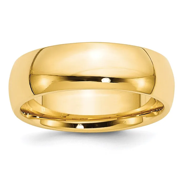 Solid 14K Yellow Gold 7mm Comfort Fit MensWomens Wedding Band Ring Size 115 Goldia Rings Solid 14K Yellow Gold 7mm Comfort Fit MensWomens Wedding Band Ring Size 115 Goldia Rings