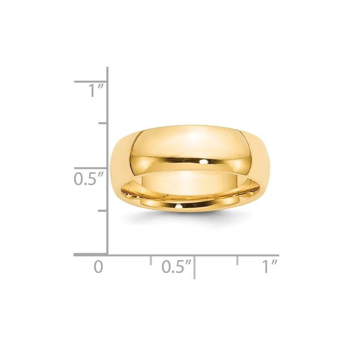 Solid 14K Yellow Gold 7mm Comfort Fit MensWomens Wedding Band Ring Size 115 Goldia Rings