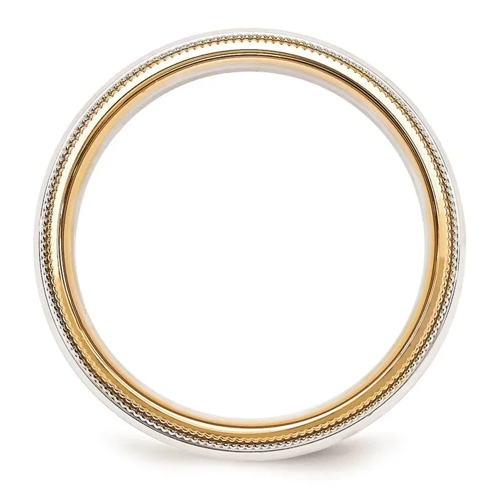 Solid 14K Yellow Gold TwoTone 55mm MilgrainedEdged Size 5 Wedding MensWomens Wedding Band Ring Goldia Rings Solid 14K Yellow Gold TwoTone 55mm MilgrainedEdged Size 5 Wedding MensWomens Wedding Band Ring Goldia Rings