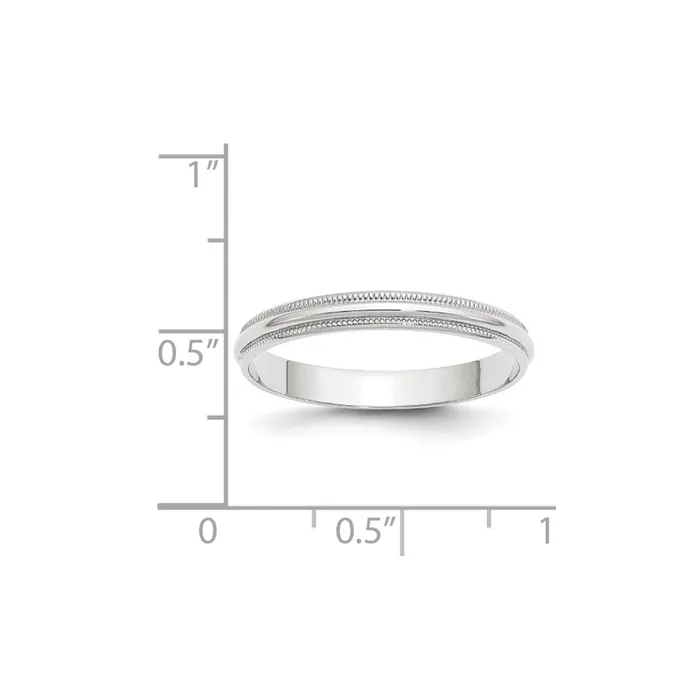 Solid 18K White Gold 3mm Light Weight Milgrain Half Round MensWomens Wedding Band Ring Size 4 Goldia Rings Solid 18K White Gold 3mm Light Weight Milgrain Half Round MensWomens Wedding Band Ring Size 4 Goldia Rings