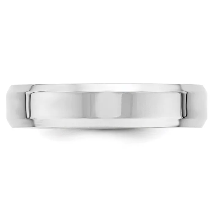 Solid 18K White Gold 5mm Bevel Edge Comfort Fit MensWomens Wedding Band Ring Size 115 Goldia Rings Solid 18K White Gold 5mm Bevel Edge Comfort Fit MensWomens Wedding Band Ring Size 115 Goldia Rings