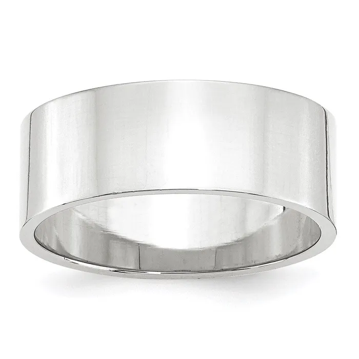 Solid 18K White Gold 8mm Light Weight Flat MensWomens Wedding Band Ring Size 13 Goldia Rings Solid 18K White Gold 8mm Light Weight Flat MensWomens Wedding Band Ring Size 13 Goldia Rings