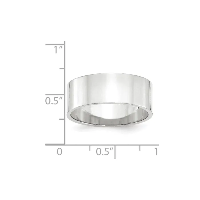 Solid 18K White Gold 8mm Light Weight Flat MensWomens Wedding Band Ring Size 13 Goldia Rings Solid 18K White Gold 8mm Light Weight Flat MensWomens Wedding Band Ring Size 13 Goldia Rings