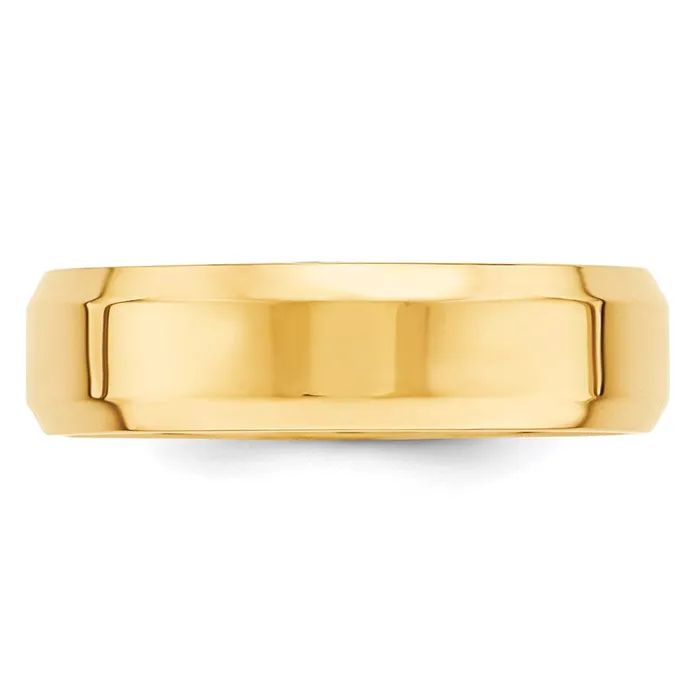Solid 18K Yellow Gold 6mm Bevel Edge Comfort Fit MensWomens Wedding Band Ring Size 85 Goldia Rings Solid 18K Yellow Gold 6mm Bevel Edge Comfort Fit MensWomens Wedding Band Ring Size 85 Goldia Rings