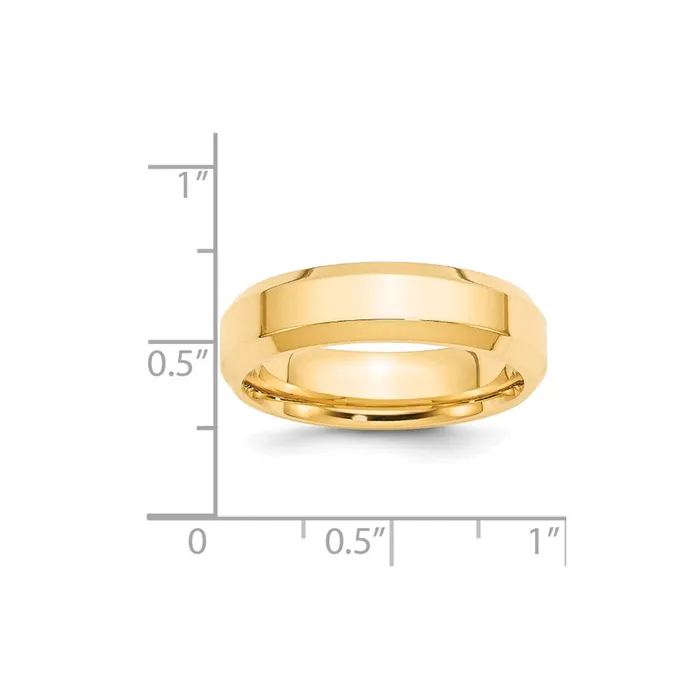 Solid 18K Yellow Gold 6mm Bevel Edge Comfort Fit MensWomens Wedding Band Ring Size 85 Goldia Rings Solid 18K Yellow Gold 6mm Bevel Edge Comfort Fit MensWomens Wedding Band Ring Size 85 Goldia Rings