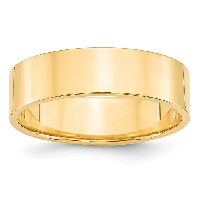 Solid 18K Yellow Gold 6mm Light Weight Flat MensWomens Wedding Band Ring Size 65 Goldia Rings Solid 18K Yellow Gold 6mm Light Weight Flat MensWomens Wedding Band Ring Size 65 Goldia Rings