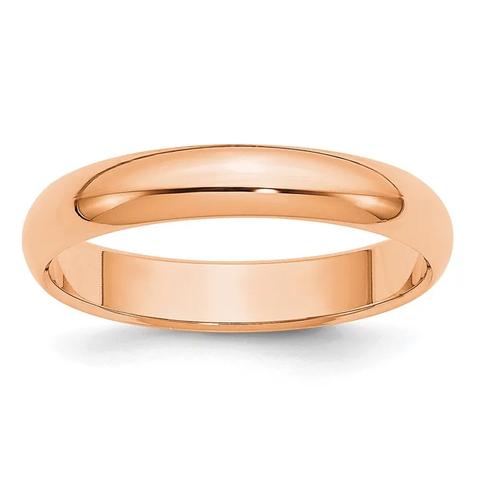 Solid 18K Yellow Gold Rose Gold 4mm HalfRound Wedding MensWomens Wedding Band Ring Size 105 Goldia Rings Solid 18K Yellow Gold Rose Gold 4mm HalfRound Wedding MensWomens Wedding Band Ring Size 105 Goldia Rings