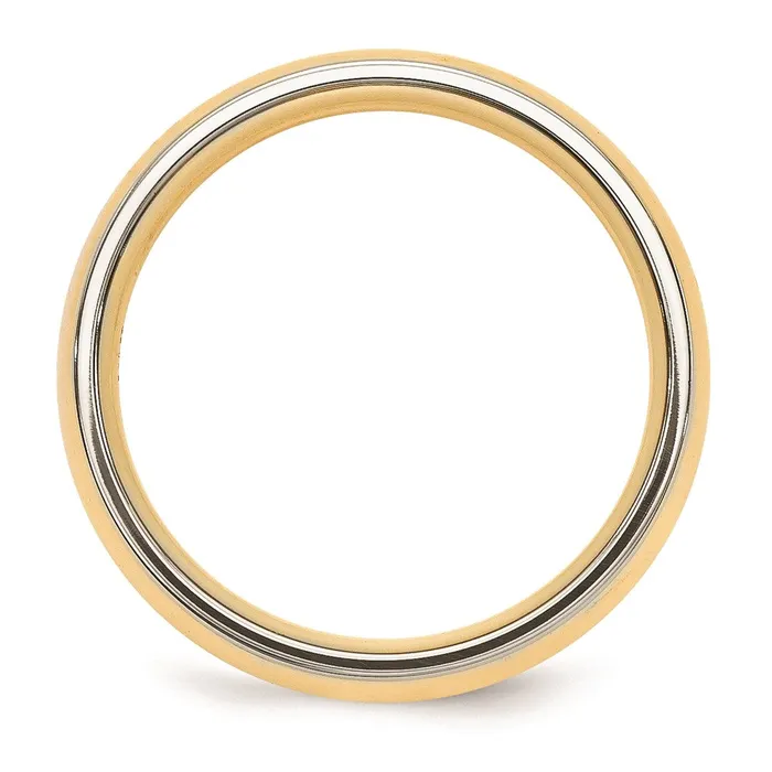 Solid 18K Yellow Gold TwoTone 6mm Domed Size 10 Wedding MensWomens Wedding Band Ring Goldia Rings Solid 18K Yellow Gold TwoTone 6mm Domed Size 10 Wedding MensWomens Wedding Band Ring Goldia Rings