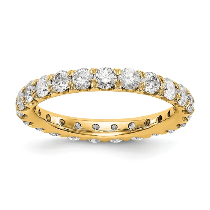 Solid Real 14k Polished U Shared Prong 2ct CZ Eternity Wedding Band Ring Goldia Rings Solid Real 14k Polished U Shared Prong 2ct CZ Eternity Wedding Band Ring Goldia Rings
