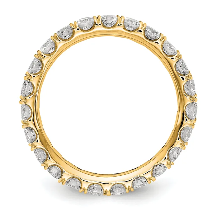 Solid Real 14k Polished U Shared Prong 2ct CZ Eternity Wedding Band Ring Goldia Rings