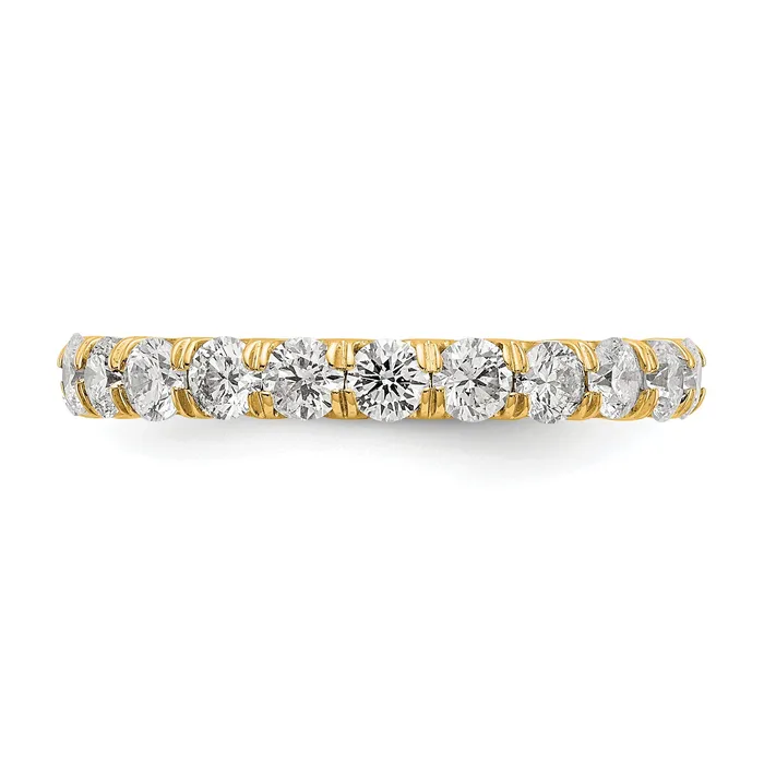 Solid Real 14k Polished U Shared Prong 2ct CZ Eternity Wedding Band Ring Goldia Rings