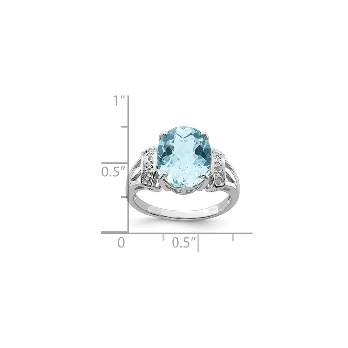 Sterling Silver Rhodium CheckerCut Sky Blue Topaz u0026 Natural Diamond Gemstone Birthstone Ring Fine Jewelry Gift for Her Goldia Rings Sterling Silver Rhodium CheckerCut Sky Blue Topaz u0026 Natural Diamond Gemstone Birthstone Ring Fine Jewelry Gift for Her Goldia Rings