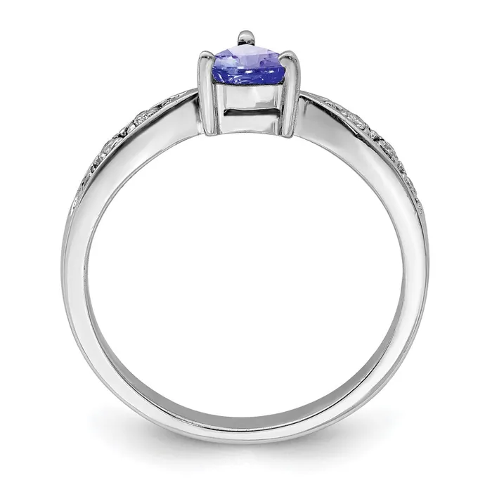 Sterling Silver Rhodium Tanzanite u0026 Diamond Ring Goldia Rings