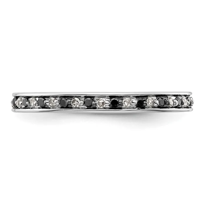 Sterling Silver Stackable Expressions Black u0026 White Diamond Ring Goldia Rings