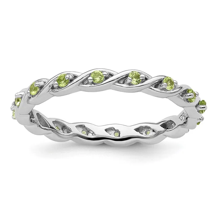 Sterling Silver Stackable Expressions Peridot Ring Goldia Rings