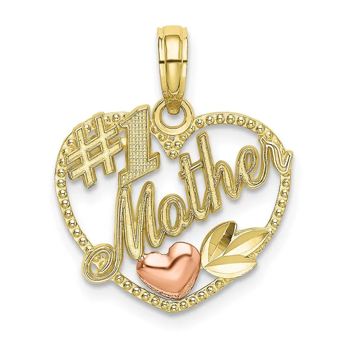 10k TwoTone Heart w 1 MOTHER Charm TreasureFineJewelers Rings