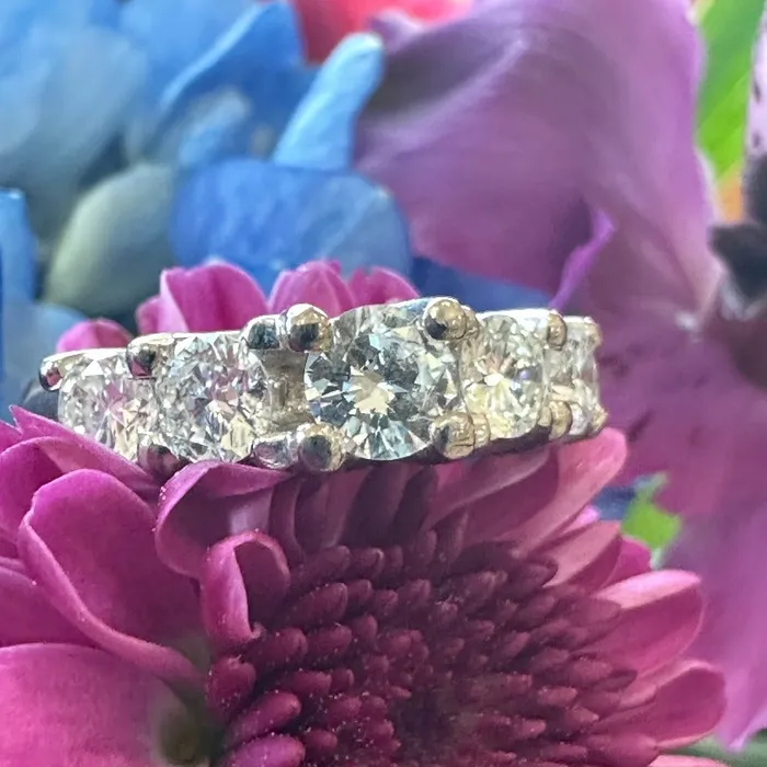14 Karat Yellow Gold 5 Diamond Ring 10000887 ONeills Estate Jewelry Rings 14 Karat Yellow Gold 5 Diamond Ring 10000887 ONeills Estate Jewelry Rings