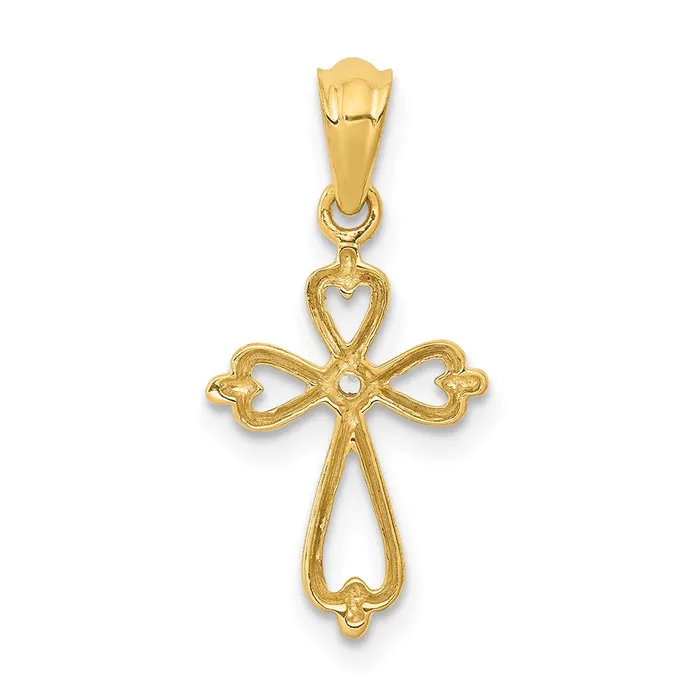 14k Diamond Accented Cross Pendant TreasureFineJewelers Necklaces