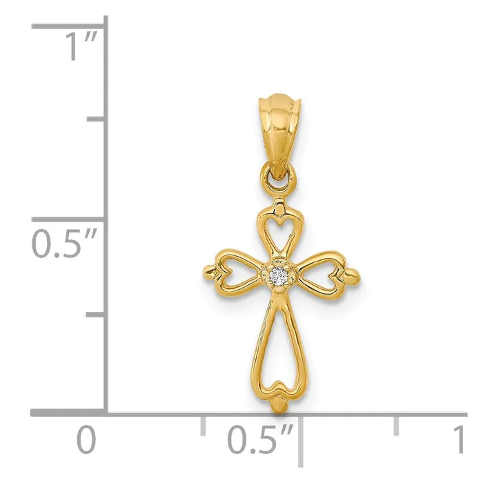 14k Diamond Accented Cross Pendant TreasureFineJewelers Necklaces