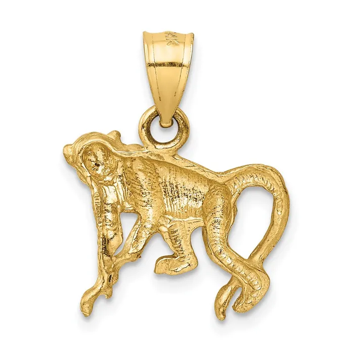 14K Diamondcut Monkey Pendant TreasureFineJewelers Necklaces