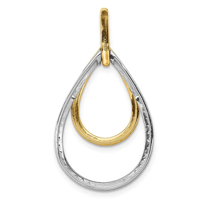 14k Twotone 12ct Diamond Double Teardrop Pendant TreasureFineJewelers Rings