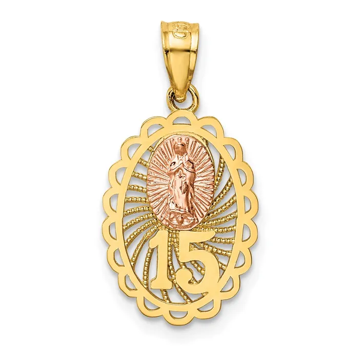 14k Twotone 15 Guadalupe Pendant TreasureFineJewelers Rings