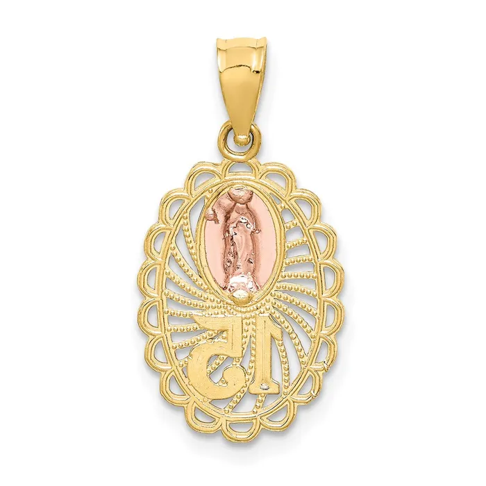14k Twotone 15 Guadalupe Pendant TreasureFineJewelers Rings