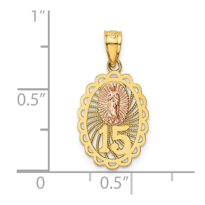 14k Twotone 15 Guadalupe Pendant TreasureFineJewelers Rings