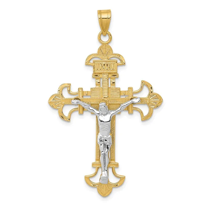 14k Twotone INRI Crucifix Pendant TreasureFineJewelers Rings