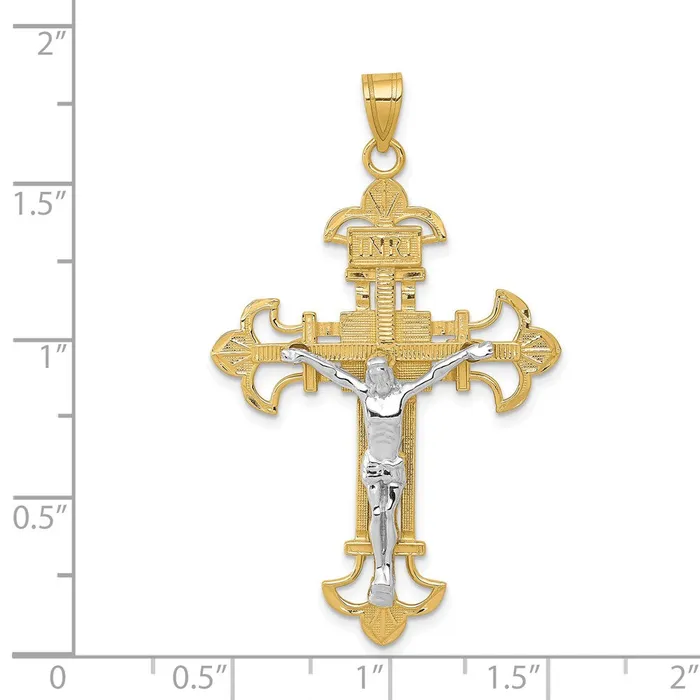 14k Twotone INRI Crucifix Pendant TreasureFineJewelers Rings