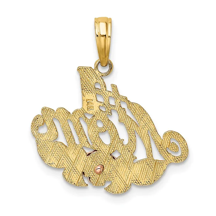14k Twotone wWhite Rhodium 1 MOM w Flower Charm TreasureFineJewelers Rings