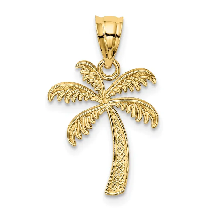 14K wRhodium Palm Tree Pendant TreasureFineJewelers Necklaces
