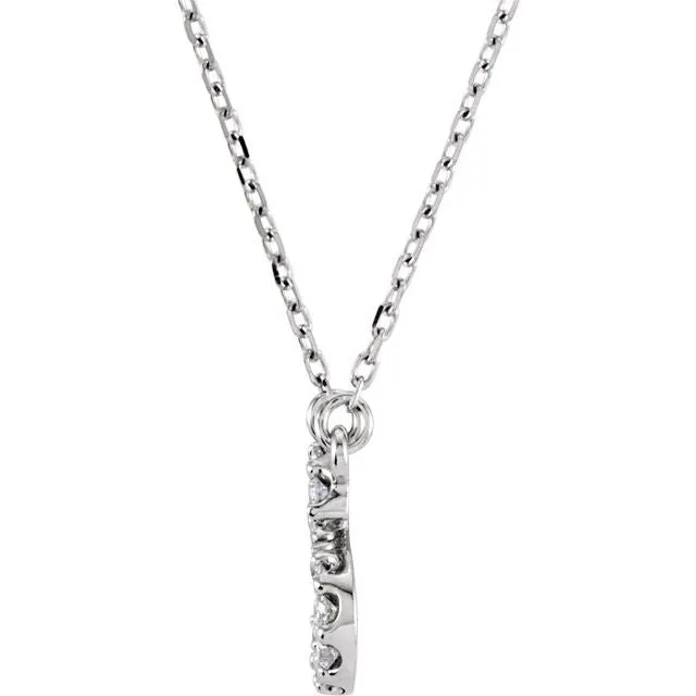 14K White Gold 16 CTW Natural Diamond Initial B 16 Necklace TreasureFineJewelers Necklaces
