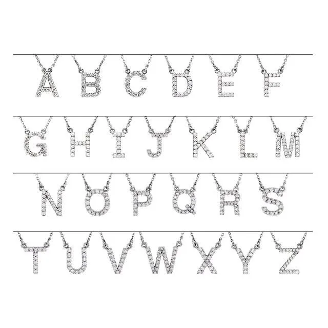 14K White Gold 16 CTW Natural Diamond Initial B 16 Necklace TreasureFineJewelers Necklaces