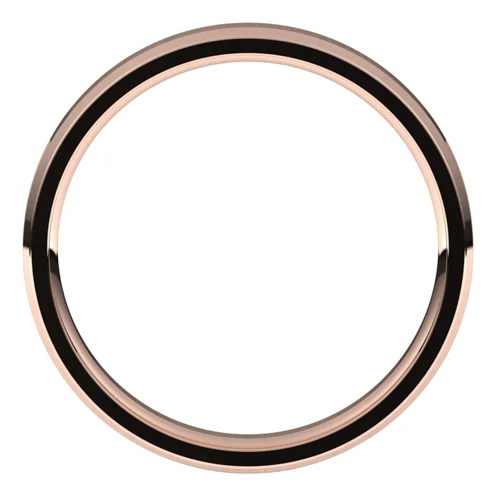 18K Rose 3 mm Beveled Edge Comfort Fit Light Band TreasureFineJewelers Rings