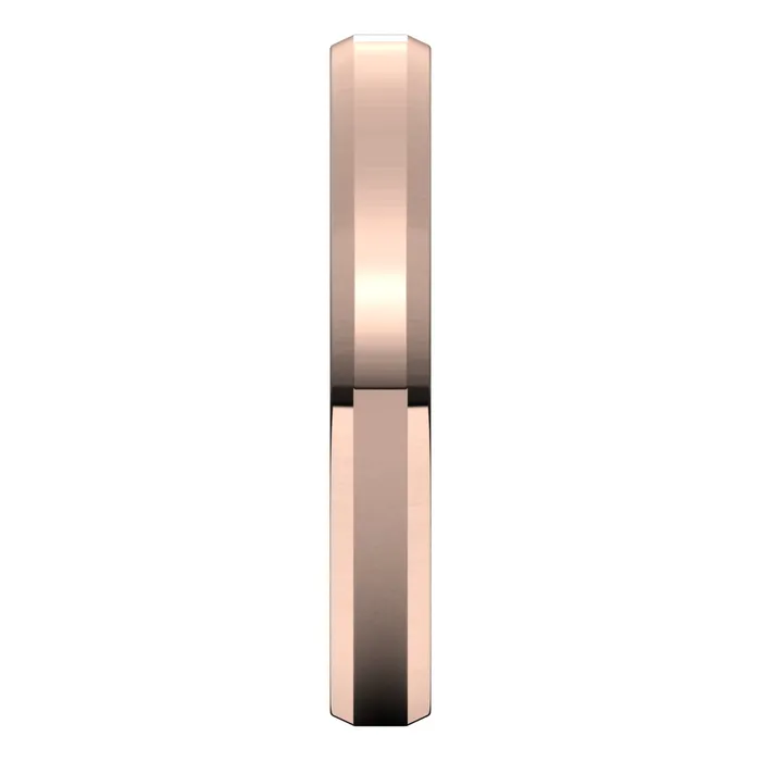 18K Rose 3 mm Beveled Edge Comfort Fit Light Band TreasureFineJewelers Rings